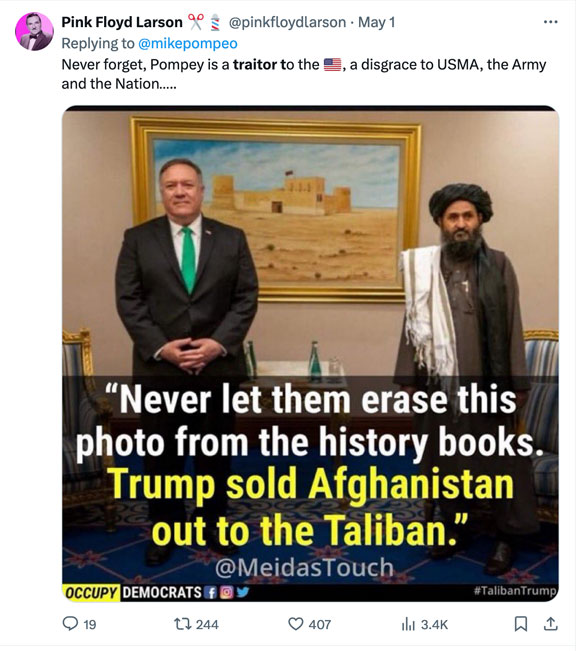 Pompeo seen as traitor